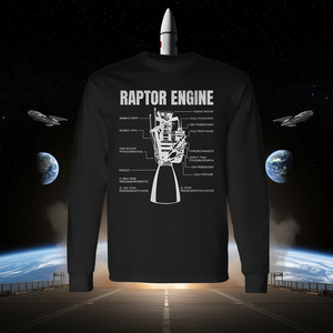 Camiseta de manga larga Raptor Engine para explorador espacial y científico de la exploración espacial - Product Image 3