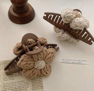 Pince à cheveux fleur en plastique Qian Jin mignonne de 12 cm, style doux pour <span class=keywords><strong>femme</strong></span>, accessoire capillaire quotidien et de fête, pinces à cheveux - Product Image 3