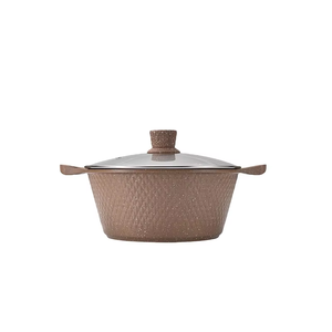 Đồ Nấu Nướng Bộ Nhà Máy Trực Tiếp Tùy Chỉnh Nhôm Cơ Sở Đồ Dùng Nhà Bếp Bằng Đá Cẩm Thạch Tráng Stockpot Thủy Tinh Có Nắp Đậy Nấu Ăn Chậu Bộ - Product Image 2