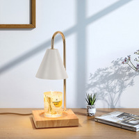 Lampe chauffe-cire d'aromathérapie en métal réglable en hauteur avec minuterie, écologique et sans fumée, pour chevet