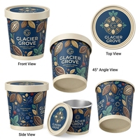 Gobelet en papier personnalisé imprimé pour yaourt glacé et crème glacée, avec couvercle en papier, prix d'usine, vente en gros