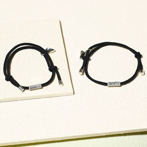 2Pcs/pair Braided <b>Rope</b> Heart Couple <b>Bracelets</b> Magnetic Heart Charm Fashion <b>Rope</b> Chain <b>Bracelets</b> Love Pendent <b>Bracelet</b> - Product Image 3