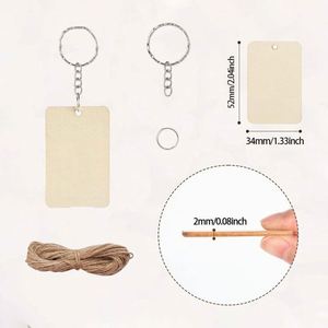 Rectangular Wooden Keychain Pendant Unique Handicraft for Home Christmas Decoration Blank Keychain Supply - Product Image 3