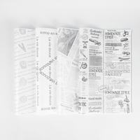 Papier sulfurisé blanc personnalisé à motif journal vintage pour emballage alimentaire de boulangerie, gâteaux et pâtisseries (vente en gros)