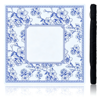 Tapis de Mahjong en caoutchouc personnalisé 32x32 pouces, style Chinoiserie, imperméable, avec sac à dos, antidérapant et insonorisant