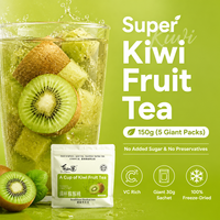 Té de Kiwi Orgánico Aurorabloom, Trozos de Kiwi Liofilizados, Ricos en Vitamina C, Té de Frutas Secas Mixtas de Manzana, Durazno y Pera, en Bolsitas, Té Saludable
