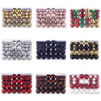 Juego de 100 Adornos Navideños para Árbol de Navidad, Bolas Colgantes de Plástico Brillante Metálico Multicolores de 3 a 6 cm para Decoración Navideña