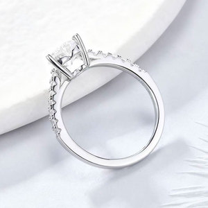 Huacan แหวนเพชรสำหรับผู้หญิงขนาด14K <span class=keywords><strong>18K</strong></span> สีทอง0.5ct 3ct หัวใจสำหรับห้องปฏิบัติการ - Product Image 4