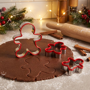 Ensemble de 3 emporte-pièces de Noël <span class=keywords><strong>en</strong></span> acier inoxydable personnalisés avec forme de pain d'épices pour biscuits et gâteaux de cuisine - Product Image 5