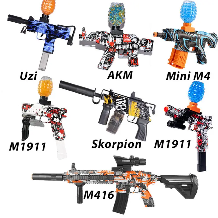 Pistola de juguete eléctrica de plástico para niños, juguete de pistola de balas de plástico de gran capacidad, modelo M416