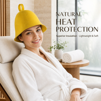 Chapeau de sauna en feutre de laine moulé monobloc, personnalisable, coloré, doux, respirant, durable, réutilisable, épais et chaud pour le bain et le spa