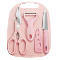 Couteau à fruits multifonctionnel et éplucheur en acier inoxydable, ensemble de trois pièces avec manches en plastique, outil de poche portable Yangjiang Keep Dry Dorms
