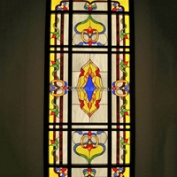 Plafonnier en verre teinté soudé à la feraille, style français personnalisable, à cadre en fer creux, haute transmission lumineuse, pour décoration