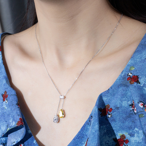 สร้อยคอเพชรเม็ดรูปลูกแพร์ 2 กะรัต ทองคำขาว 18k รุ่น MSN-934 จาก Messi Jewelry ออกแบบตามสั่ง - Product Image 3