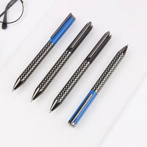 Two Tone Twist <b>Metal</b> Roller Pen With <b>Grid</b> Checkered Anti Slip Grip, Matte Upper Barrel Rotating Executive Signature Pen - Product Image 3