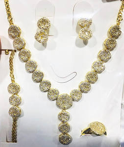 BMZ Nouveauté <span class=keywords><strong>2021</strong></span> <span class=keywords><strong>Prix</strong></span> d'usine Placage double or véritable 18/16/14K Garantie 2 ans 4 pièces AAAAAA Micro Zircon Ensemble de bijoux - Product Image 4