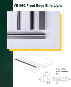 Hiếm 12V Nghiêng <span class=keywords><strong>LED</strong></span> Chiếu Sáng Nhôm Hồ Sơ Phía Trước Cạnh Dải Cho Nhà Thanh Rượu Whiskey Kệ Với Hướng Dẫn Bóng - Product Image 2