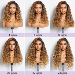 วิกผมหยิกธรรมชาติสีออมเบร13x4วิกผมด้านหน้าลูกไม้วิกผมเปรูคลื่นน้ำสำหรับผู้หญิงผิวดำ - Product Image 3