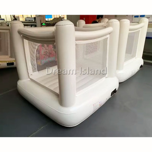 Château gonflable blanc hermétique, mini château gonflable d'intérieur sans fil pour mariage, avec toboggan pour location de châteaux gonflables - Product Image 4