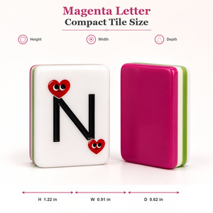 Set Mahjong Americano da 160 Tessere con Design Pop Art in Magenta e Lime dalla Collezione Pop Love per Rivenditori di Articoli da Regalo - Product Image 6