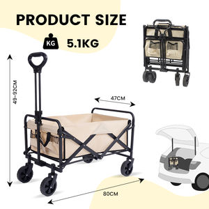 भारी ड्यूटी ओएम फोल्डिंग कार्ट गार्डन पिकनिक बीच कैंपिंग कार्ट फोल्डेबल वैगन ट्राली - Product Image 6