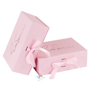 Customised Logo design and size A5 White Packaging Folding Magnetic Present Gift Boxes For Wedding Bridesmaid