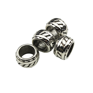 S910 <span class=keywords><strong>Gros</strong></span> <span class=keywords><strong>Gros</strong></span> trou <span class=keywords><strong>perles</strong></span> d'espacement en acier inoxydable pour bracelet en cuir fabrication <span class=keywords><strong>de</strong></span> bijoux - Product Image 2