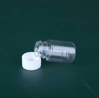Vente en gros PET en plastique de 15ml 20ml 30ml flacon à pilules transparent avec bouchon à vis blanc
