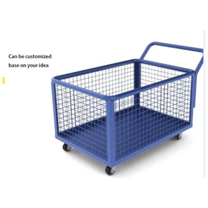 รถเข็นอเนกประสงค์พับได้ทำจากสแตนเลสงาน OEM รถเข็นรับน้ำหนักได้สำหรับจัดส่งสินค้าในคลังสินค้า - Product Image 5