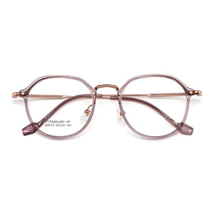 Montures de lunettes octogonales tendance en titane M8078 5020-145, monture complète transparente, unisexe, verres en résine, origine Wenzhou - Product Image 1