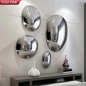 YOUFINE Sculture <span class=keywords><strong>da</strong></span> <span class=keywords><strong>Parete</strong></span> <span class=keywords><strong>in</strong></span> <span class=keywords><strong>Metallo</strong></span> Acciaio Inossidabile Personalizzate Moderne Decorazione Astratta di Forma Irregolare per Hall di Hotel - Product Image 5