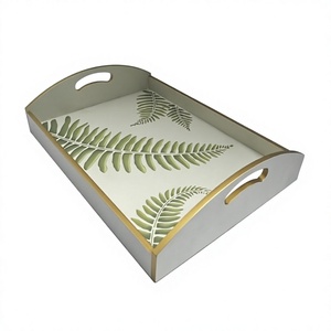 Bandeja de Desayuno Sólida de Estilo Americano, Ecológica y de Lujo, Duradera, Hecha a Mano, Multifuncional, Apta para Lavavajillas - Product Image 6