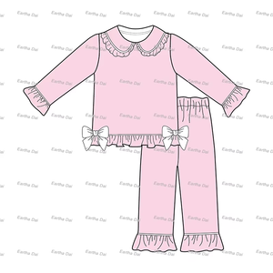 <span class=keywords><strong>Pigiama</strong></span> Pasquale per Bambini con Colletto Peter Pan in <span class=keywords><strong>Cotone</strong></span>, Set Personalizzati con Volant per Bambine - Product Image 4