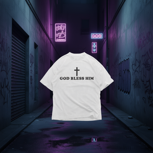 T-shirt Croix « Dieu le Bénisse » Minimaliste Gothique Streetwear des années 90, T-shirt Graphique Oversize pour Femme, Icône Gothique Y2K - Product Image 3