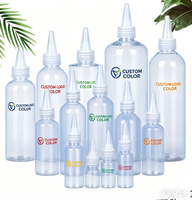 Bouteille compte-gouttes vide en plastique de 50/100 ml, flacon compressible vide pour produits nettoyants et cosmétiques, avec bouchon à vis, sérigraphie
