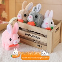 Peluche de lapin électrique simulée HongRuiKe avec rembourrage en coton PP, marche, aboie et secoue les oreilles, cadeau d'Halloween unisexe 11-30cm