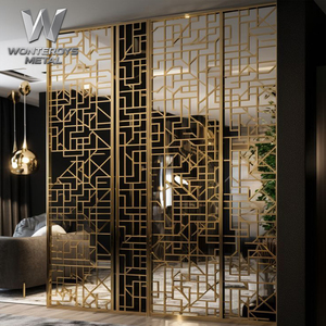 แผงกั้นฉากสเตนเลสสตีล PVD ตัดด้วยเลเซอร์ ดีไซน์ทันสมัย ออกแบบตามสั่ง สำหรับโรงแรม รีสอร์ท โรงแรมขนาดเล็ก บ้านพักตากอากาศ วิลล่า และล็อบบี้ - Product Image 6