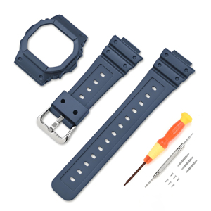 Bracelet de montre Lionorm Sport TPU de remplacement pour <span class=keywords><strong>Casio</strong></span> DW-5600/G-5600E/GW-<span class=keywords><strong>M5610</strong></span>, bracelet pour Casioak Mod Kit noir - Product Image 1