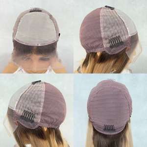 Petite taille de bonnet Salon <span class=keywords><strong>Dye</strong></span> Perruques en soie attachées à la main Perruque frontale en dentelle de cheveux humains vierges européens pour les patients atteints d'alopécie - Product Image 2