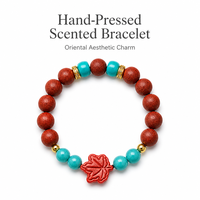 Bracelet artisanal de perles d'encens de 10 mm, feuille d'érable, parfum naturel aux herbes, bijoux OEM, marque privée, esthétique orientale, spirituel