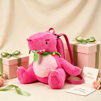 Nouveauté : Sac à dos en peluche dinosaure mignon avec décorations en herbe, cadeau pour garçons et filles