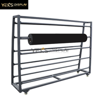 Support de Présentation Vertical pour Tapis Publicitaires Certifiés, Personnalisé Directement en Usine, sur Roulettes, Autoportant