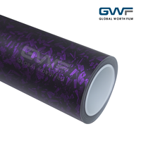 Film de protection pour carrosserie de voiture en vinyle PET effet carbone forgé brillant, sans bulles