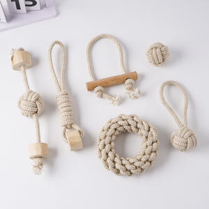 Mainan hewan peliharaan interaktif kualitas tinggi tali katun tahan gigit untuk hewan kecil mainan anjing gigi bersih - Product Image 2