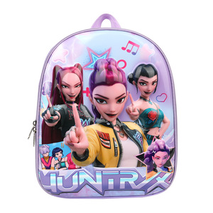 Nuovo zaino scolastico rigido 3D da 12 pollici per bambini della scuola materna, con personaggi dei cartoni animati, a doppia tracolla, carino, del gruppo musicale femminile New K Hunter. - Product Image 5