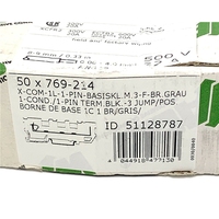 CAJA DE 34 PIEZAS 769-214 Bloque de terminales de 1 conductor y 1 pin con 3 puentes NOS