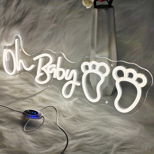 La luz del letrero <span class=keywords><strong>de</strong></span> neón Oh Baby se puede personalizar para personalizar el letrero Feliz cumpleaños Fiesta letrero <span class=keywords><strong>de</strong></span> neón decoración <span class=keywords><strong>de</strong></span> pared para niños - Product Image 1