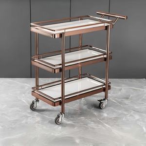 Chariot de salle à manger commercial en acier inoxydable à trois couches Hôtel et Restaurant Fournitures Chariot de service alimentaire - Product Image 2