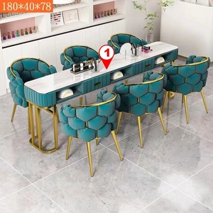 K New Luxury Modern <span class=keywords><strong>Nail</strong></span> Art Equipment Salon de manucure à deux places <span class=keywords><strong>Nail</strong></span> Table Metal Salon Furniture <span class=keywords><strong>Studio</strong></span> - Product Image 6