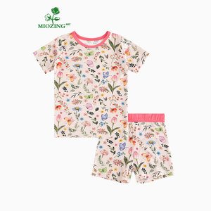 Pijama Miozing con Estampado Floral Vintage para Niña de 2-3 Años, Ropa de Secado Rápido, Mezcla de Bambú y Spandex, Logotipo Personalizado - Product Image 1